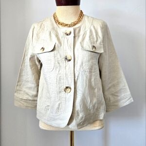 MARVIN RICHARDS cropped Cream Linen Jacket. Size Small